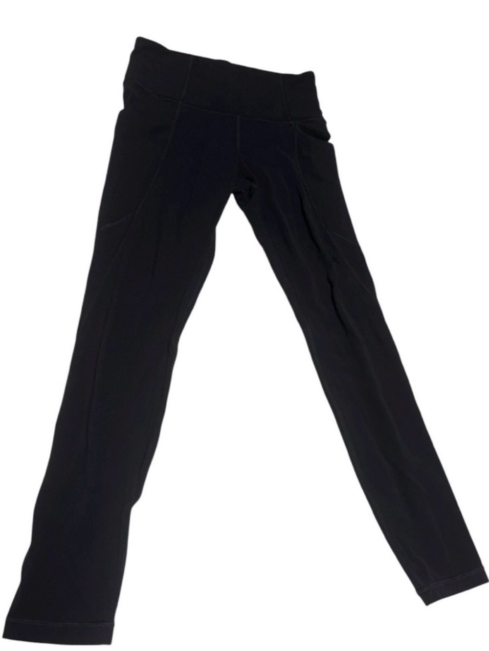 Athleta Black Cropped Leggings XS Wide Waistband Workout Yoga